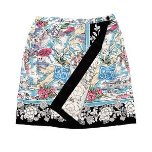 Van Heusen Skirt Floral Tropical Paris Printed Wrap L Large